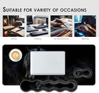 Large Keyboard Mouse Pad Set, Extended Mouse Pad+Keyboard Wrist Rest Support, Memory Foam Ergonomic Easy Typing, 4Pcs (31.5×11.8 in) Desk Pad Set for Office Home,Black Horse - Image 7