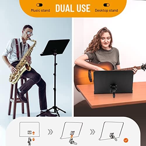 CAHAYA 5 in 1 Heightened Dual-use Sheet Music Stand Desktop Book Stand - Image 3