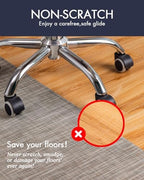BARoyal Office Chair Mat for Hardwood Floor Under Desk Computer Rolling Chair Mat for Wood/Tile Floor Non-Slip Heavy Duty Desk Rug PVC Plastic Hard Floor Protector 30" x 48"(Soapstone) - Image 2