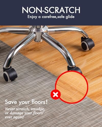 BARoyal Office Chair Mat for Hardwood Floor Under Desk Computer Rolling Chair Mat for Wood/Tile Floor Non-Slip Heavy Duty Desk Rug PVC Plastic Hard Floor Protector 30" x 48"(Soapstone) - Image 2