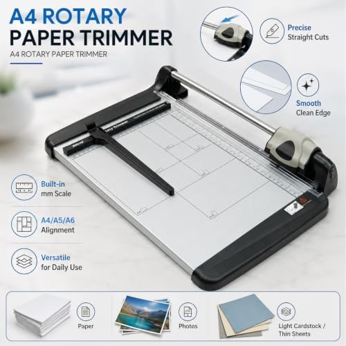 Rotary Paper Cutter, 15-Sheet A4 Paper Trimmer 360mm for Commercial Use - Image 5