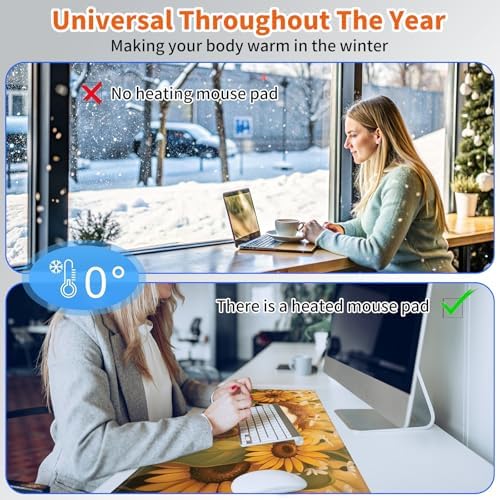 Heated Desk Pad & Mouse Pad, 3 Heat Levels, 3-Hour Auto Shut-Off - Image 6