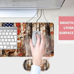 Mouse Pad,Large Desk Mat Set, 4in1 XL Mousepad + Keyboard Wrist Rest+Mouse Wrist Rest+Coaster with Ergonomic Desk Pad for Home Office Table Computer Cover -American Flag and Deer - Image 4