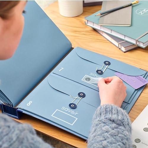 The Folio® Important Document Organizer by Savor | Binder with Guided Labels, Acid-Free File Folder Organizer with 10 Pockets, Document Holder for Home Records, Legal and Medical Papers (Blue) 2 Set - Image 5