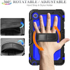 SEYMAC stock Tablet Case for Lenovo Tab One / K9 (TB305FU) 8.7 inch Drop-Proof Protection Cover with 360° Rotate Stand & Strap [Pen Holder] & Screen Protector 2025, Deepblue+Black - Image 3