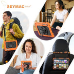 SEYMAC stock Case for Samsung Galaxy Tab S10 Lite / S10 FE / S9 FE 5G / S9 Tablet Case 10.9''/ 11'' Protective with Screen Protector, Pen Holder, 360 Rotate Stand, Hand Strap, Shoulder Strap, Orange - Image 5