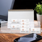 Hoteam Acrylic Business Card Holder for Desk Multiple 16 Slot 4 Tier Large Business Card Organizer Display Rack Clear Plastic Holder Stand for Home(1 Pcs) - Image 4