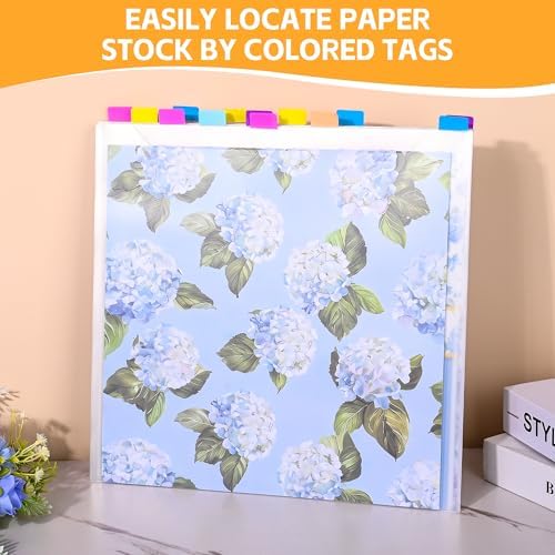 60 Pack Scrapbook Paper Storage 12x12 Paper Organizer with 120PCS Sticky Index Tabs for Holding Scrapbooking, Vinyl Sheets, Cardstock and Photos - Image 6