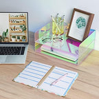2-Tier Letter Tray Stackable Acrylic Desk Organizer File Holder - Image 7