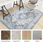 chakme Office Chair Mat for Hardwood Floor, 72"x48" Easy Glide Computer Desk Mat Protector for Rolling Chair Under Desk Rug Nonslip Backing, Machine Wash, (Boho) - Image 3