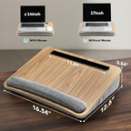 HUANUO Laptop Lap Desk with Cushion, Fit up to 15.6" Laptops, Woodgrain - Image 4