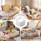 Geetery 6 Pack Classroom Storage Baskets with Handle,White - Image 5