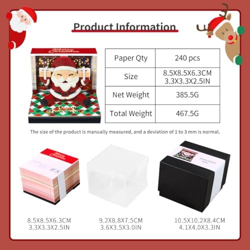 3D Calendar 2027,Time Piece Calendar 2027,3D Memo Pad,Tear Away Calendars,Santa Claus Sculpture Desk Calendars,3D Art Notepad Calendars,Christmas Gift,New Year Gift (Santa Claus) - Image 3