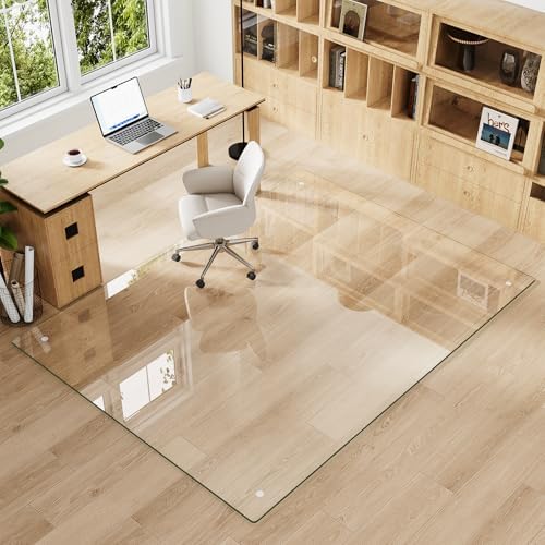 60" x 80" Tempered Glass Chair Mat for Carpet & Hard Floors - Image 2