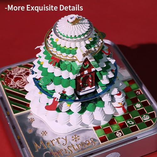 3D Calendar 2027, Time Piece Calendar 2027, 3D Tear-Off Art Desk Calendar W LED Lights, Creative 3D Memo Pad Paper Art Tree House DIY Paper Carving. - Image 6