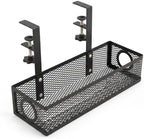Under Desk Cable Management Tray, 2026 New Adjustable No Drill Cord Organizer with Clamp, Premium Cable Management Box for Home Office Standing Desk Wire Management (Black b) by AIIONP