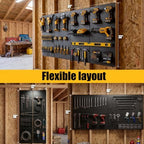 4 Pcs Metal Pegboard Panels 16x33in, Black Peg board Wall Organizer - Image 5