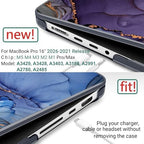 DONGKE Compatible with MacBook Pro 16 Inch Case (2026-2021 Release, M5 M4 M3 M2 M1 Pro/Max Chip), Plastic Hard Shell Cover with Keyboard Cover & Screen Protector for MacBook Pro 16", Abstract Marble - Image 2