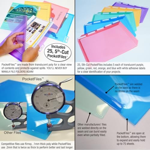 Ultimate Office Step UP File Desktop Organizer Plus 25 Color Poly Folders - Image 4