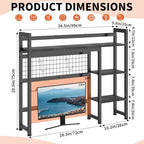 IBVIVIC Desktop Shelf, 38.5'' Desktop Organizer Shelf for Computer Monitor, 4 Tier Hutch Storage Rack for Home Office Dorm, Black - Image 3