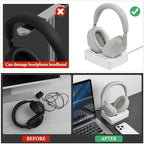 GEEKRIA Headphones Charging Stand, Compatible with Sony WH-1000XM6 / 1000XM5, 3D Printed Resin Magnetic Dock, Gaming Headset Base (White) - Image 4