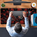 TGFEWYTJYJ Extended Gaming Mouse Pad,Memory Foam Ergonomic Keyboard Mouse Wrist Rest Support Set,Large Desk Mat with Stitched Edges,Non-Slip Base Mousepad Home Office,Tiger Rose Flowers - Image 7