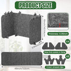 Foldable Felt Desk Privacy Panel 16 x 48 Inches, Acoustic Partition, Noise Reducing Desk Divider, Privacy Table Screen with 4 Bases & 8 Mini Crown Clips for Open Workspace Office Home - Image 2