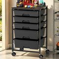 SUNALLY Rolling Carts with 5 Drawers, Storage Drawer Carts for Craft, Black by SUNALLY