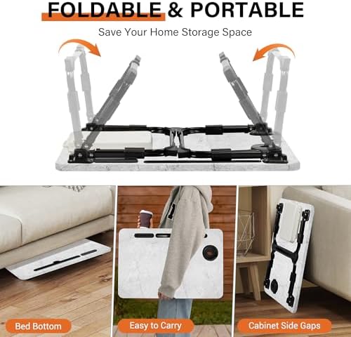 Lap Desk for Bed Adjustable Height with USB Port 23.6" x15.7" Desktop - Image 7