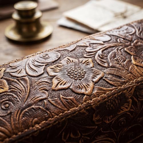 Gexmil Genuine Leather Pen Case, Hand-made Stationery Bag for Work Office - Image 5