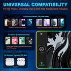 TARKARI 15W Magnetic Wireless Charging RGB Mouse Pad, 800x300mm Ink Splash - Image 3