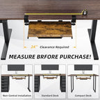 ETHU Small Keyboard Tray Under Desk with Metal Rail, 19.7x11.8", Walnut - Image 4