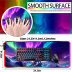 RGB Dragon Under Aurora Sky Gaming Desk Mat & Mouse Pad, XL - Image 3