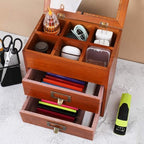 Small Wooden Drawers Wooden Box with Drawer Brown - Image 2