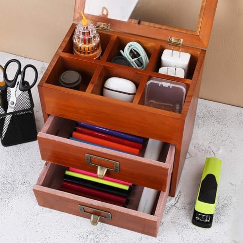 Small Wooden Drawers Wooden Box with Drawer Brown - Image 2