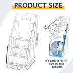 Crtiin 2 Pack 4 Tier Acrylic Brochure Holder 4 X 9 Inch, Clear Display - Image 3