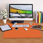Desk Mat, Waterproof Desk Pad Protector, Eco-Friendly Natural Cork & Leather Double-Sided Office Desk Mat Mouse Pad, Smooth Surface Soft Desk Writing Mat for Office Home Work Game (Orange, 47x24Inch) - Image 6