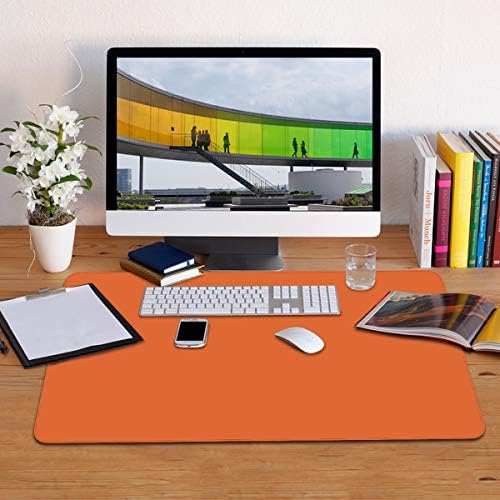 Desk Mat, Waterproof Desk Pad Protector, Eco-Friendly Natural Cork & Leather Double-Sided Office Desk Mat Mouse Pad, Smooth Surface Soft Desk Writing Mat for Office Home Work Game (Orange, 47x24Inch) - Image 6