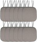 Sweet Home Collection Chair Cushion Memory Foam Pads with Ties Honeycomb Pattern Slip Non Skid Rubber Back Rounded Square 16" x 16" Seat Cover, 12 Pack, Silver 12 Pack by SweetHomeCollection