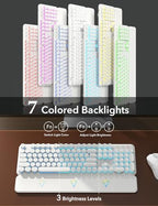 Wireless Keyboard and Mouse Backlit - Typewriter, Magnetic Wrist Rest - Image 2