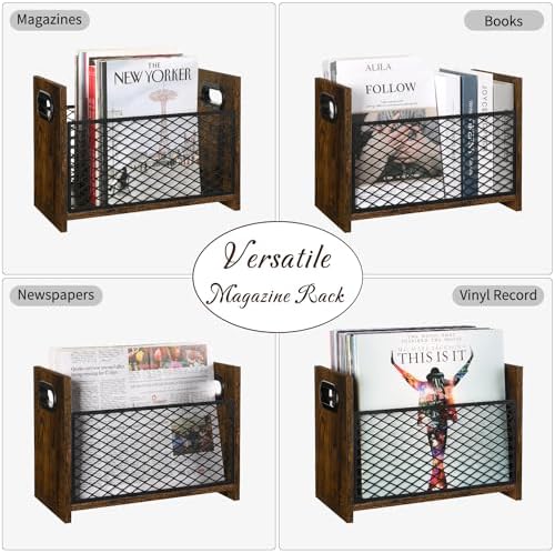 YINMIT Magazine Holder, Medium Magazine Rack Floor, Book Storage Basket - Image 7