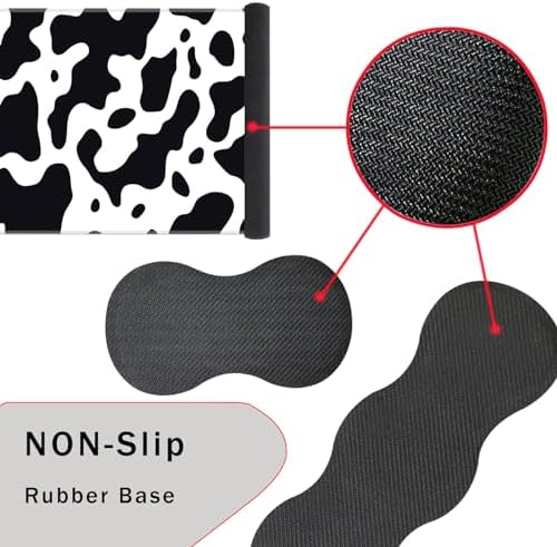 Keyboard Wrist Rest and Mouse Pad with Wrist Support Set Ergonomic Coaster,Memory Foam,Easy Typing Pain Relief,Large XL Desk Mat 31.5"x 11.8",Cute Cow Print - Image 3