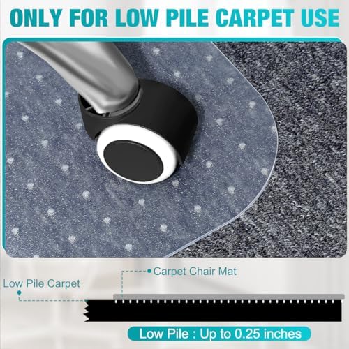 Office Chair Mat for Low Pile Carpet, 46'' x 96'' - Image 4