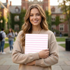 DONGKE Case for MacBook Pro 13 Inch (2026-2020 Models A2338 M2 M1/A2251/A2289), Pink & White Stripes Hard Shell Case with Keyboard Protector, Compatible with Retina Display and Touch Bar - Image 4