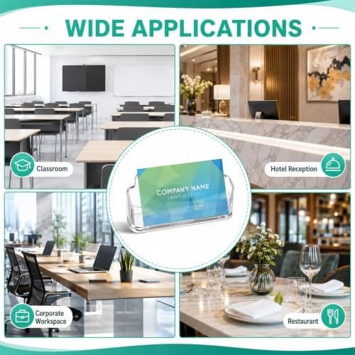 64 Pack Desktop Style Acrylic Business Card Holders Clear Postcard Display - Image 6