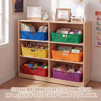Geetery 6 Pack Classroom Storage Baskets with Handle,Rainbow Color - Image 4