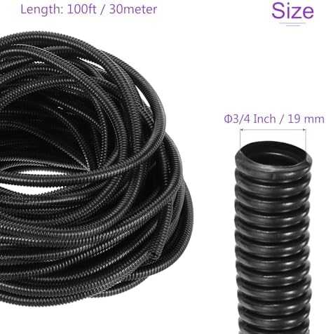 DMiotech 100ft Wire Loom Split Tubing 3/4 Inch Black - Image 3