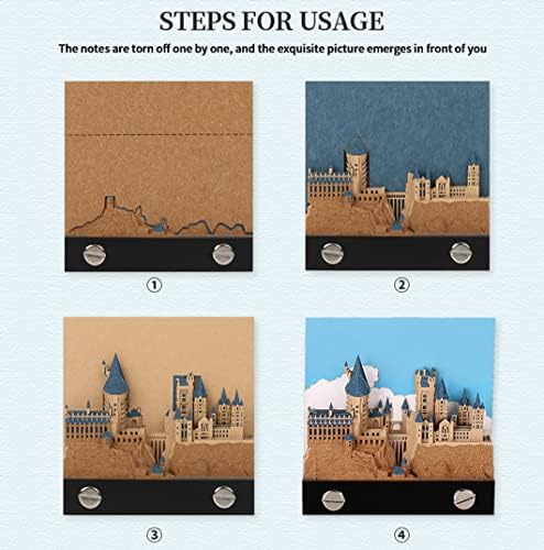 Magic Castle Memo Pad Paper Art Note 3D Sticky Notes Paper Office Cubes Notepad DIY Creative Gift with 90 Different Pages - Image 6