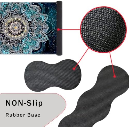 Keyboard Wrist Rest and Mouse Pad with Wrist Support Set Ergonomic Coaster,Memory Foam,Easy Typing Pain Relief,Large XL Desk Mat 31.5"x 11.8",Mandala in Galaxy - Image 3
