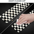 3Pcs Mouse Pad Set, Black White Checkerboard Large Gaming Mouse Pad with Stitched Edge, Ergonomic Memory Foam Keyboard Wrist Support and Mouse Wrist Rest Cushion, Pain Relief Non-Slip Desk Pad Combo - Image 6
